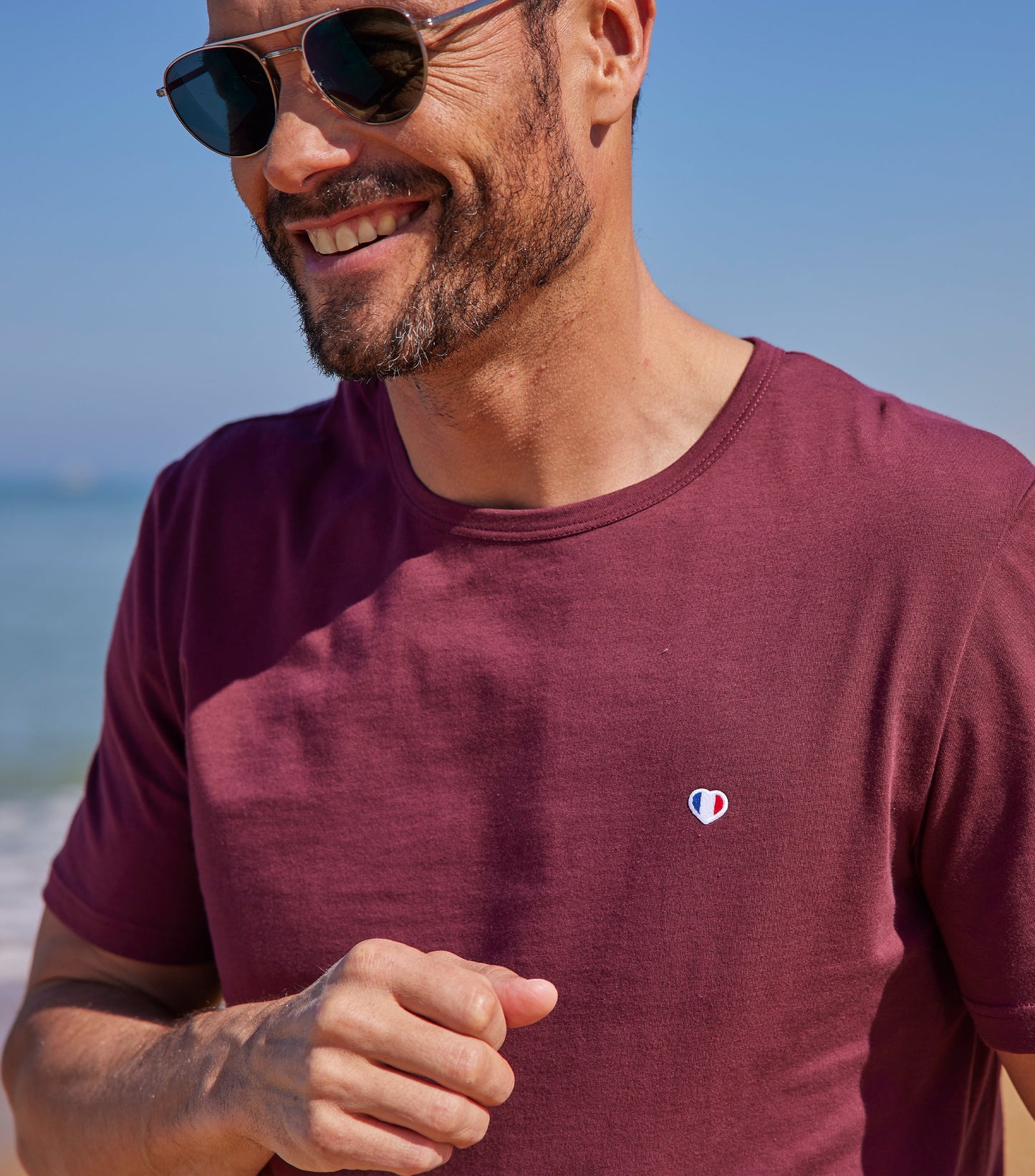 T-shirt Homme Bordeaux - L'Iconique - Image 2