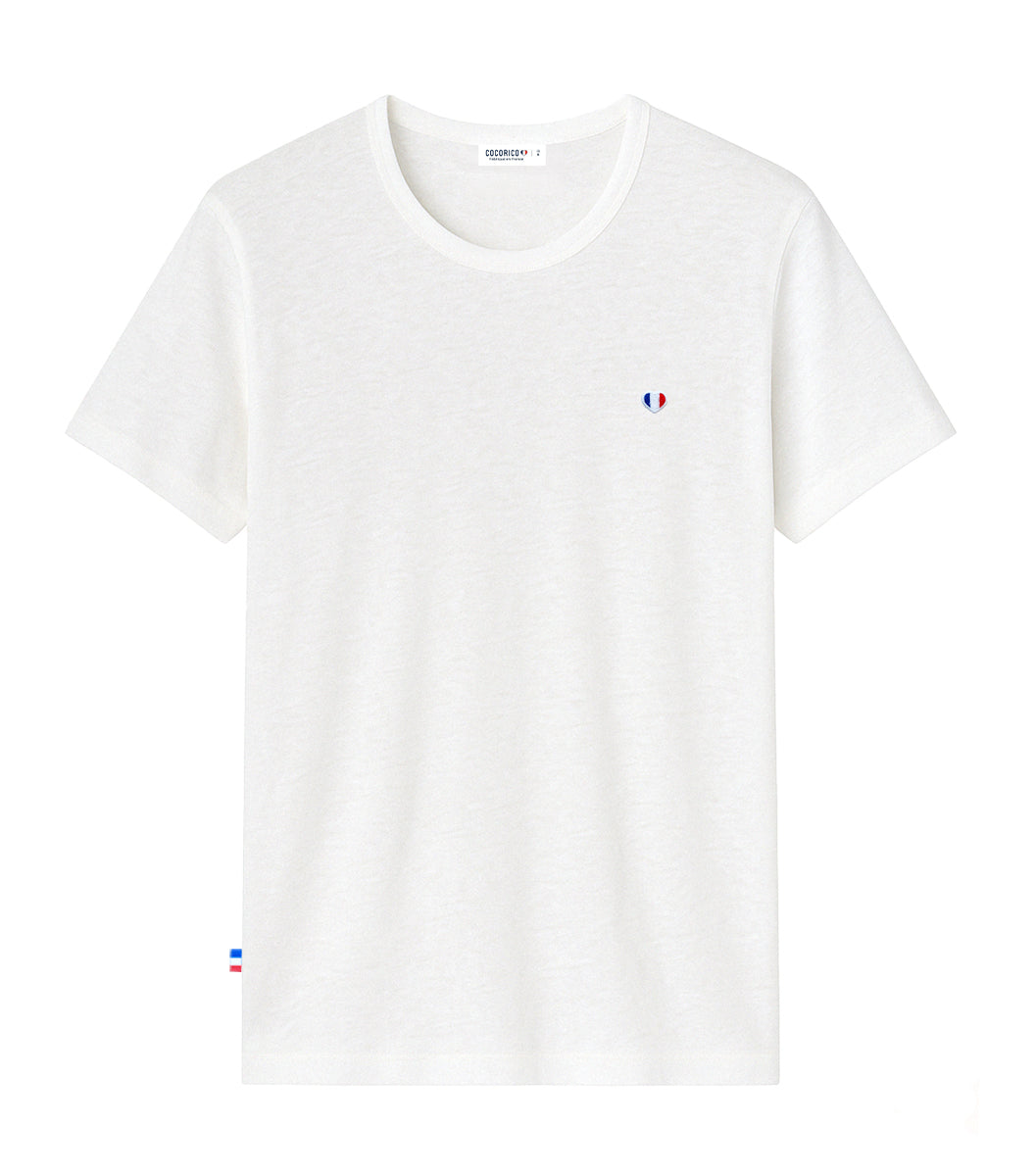 T-shirt Homme en Lin Blanc - L'Iconique - Image 3