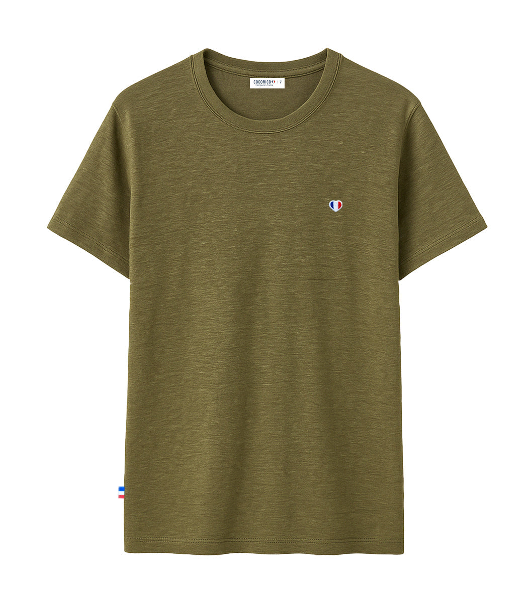 T-shirt Homme en Lin Kaki - L'Iconique - Image 3