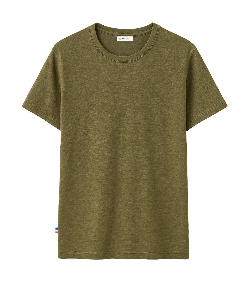 T-shirt Homme en Lin Kaki - L'Intemporel - Image 3