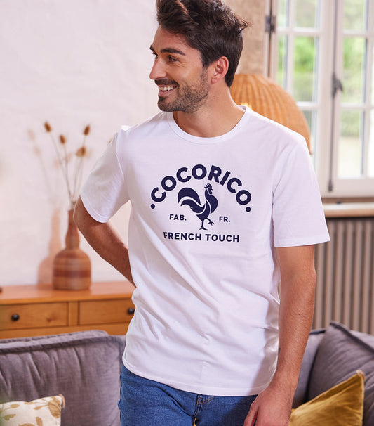 T-shirt Homme Blanc - Coq Français - Image 1