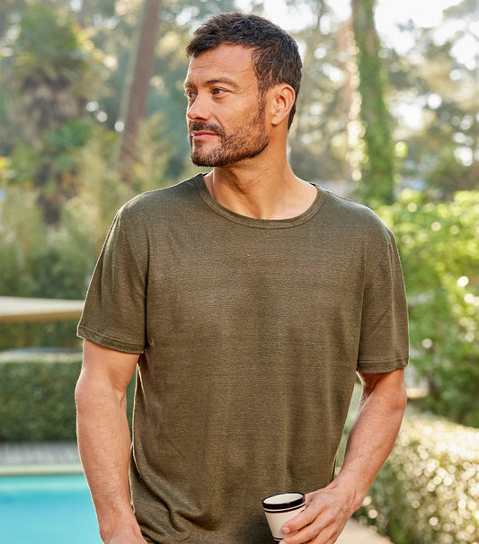 T-shirt Homme en Lin Kaki - L'Intemporel - Image 1